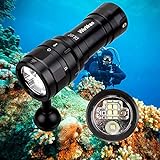 Wurkkos DL07 Tauchlampe,3000 Lumen LED Tauchen Taschenlampe 100 M Unterwasser Foto Füllbeleuchtung USB wiederaufladbare Drehschalter Taschenlampe mit UV-Rotlicht Light