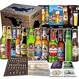 12 x Biere der Welt & Deutschland, Geschenk für Mann, Männer (inkl.Geschenkkarton + Tasting Anleitung + 12 x Produktinformation + 4 Bierdeckel Geschenk für Mann, TASTING-BOX