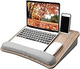HUANUO Laptop Ständer Bett passend zu 15,6 Zoll Laptop, Laptopkissen mit Anti-Rutsch-Streifen und Aufbewahrungsfunktion für Home Office oder Lernen, als Computer-Laptop-Ständer auf der Couch