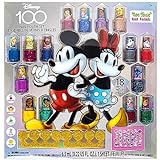 Townley Girl Disney 100 niet-giftige peel-off nagellakset met glinsterende en ondoorzichtige kleuren met nageljuwelen voor meisjes kinderen vanaf 3 jaar, perfect voor feestjes,
