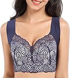 Oveallgo Comfit-BH, Comfit-Original – bequemer und stützender Push-up-BH, Haltungs-BHS für Damen, Bügel-BH mit floraler Spitze in Übergröße (Blau, 4XL)