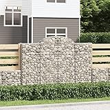 Gabionen mit Hochbogen 15Stk. 200x50x140/160cm Verzinktes Eisen, LAPOOH Gabionen Zaun, Steinkorb Garten, Gabionenkörbe, Gabionen Gitter, Dekorative Zã¤une - 3146375