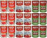 MUTTI Paket - Pomodorini Ciliegini / Kirschtomaten (6 x 400g) + Pomodori Pelati / Schältomaten (6 x 400g) + Polpa/Feinstes Tomatenfleisch (6 x 400g)