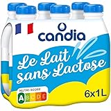 Candia Milch ohne Laktose, leicht, weich & verdaulich – 6 x 1 l – für eine einfache Verdauung und einen köstlichen Geschmack – praktisches Format für die ganze Familie