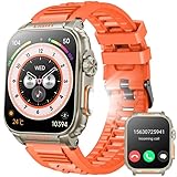 Smartwatch Fitnessuhr Armbanduhr mit Telefonfunktion Sportuhr: 1,91 Zoll Touchscreen Smart Watch Herren mit Pulsmesser Schrittzähler Fitness Tracker Uhr IP68 Wasserdicht Kompatibel iOS und Android