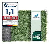 Floordirekt Premium Kunstrasen - Rasenteppich - Rollrasen - Kunststoffrasen - Garten-Rasen - Rasen für Balkon, Terrasse & Garten (Riviera (Höhe: 14mm), 100x100 cm)