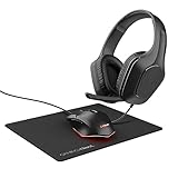 Trust Gaming GXT 790 Tridox Gaming PC Set - Leichtes Headset mit 50-mm-Treiber und 3,5-mm Klinke, Programmierbare USB Maus 200-6400 DPI, Mauspad, Gamer Setup für Computer/Laptop - Schwarz