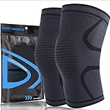 home harbor 2 x Kniebandage Set für Damen/Herren,Kniebandage,Kompression Kniestütze für Meniskusriss,Atmungsaktive Knee Support für Sport,Gelenkschmerzen,Schwarz,M…