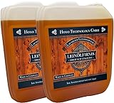 Hoyo Technology GmbH 10 Liter Leinöl Firnis (2 x 5 Liter) Lausitzer Leinölfirnis für Holzschutz dreifach gekocht und harzfrei