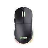 Trust Gaming GXT 927 Redex+ Gaming Maus Kabellos 25K DPI 2.4GHz 94 Stunden Akkulaufzeit, Kailh-Schalter, 6 Programmierbare Tasten, RGB Wiederaufladbare Gaming-Maus Laptop Computer – Schwarz