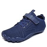 DAZFE Kinder Barfußschuhe Breite Zehenbox Jungen Mädchen Hausschuhe Minimalistische Wanderschuhe Sportschuhe Laufschuhe Walking Schuhe 26-37EU