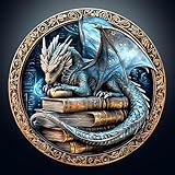 Holzpuzzle Erwachsene, Alter Drache Holzpuzzle, Unregelmäßige Einzigartige Form Puzzleteile, Geschenkverpackung, Ostergeschenke für Erwachsene und Kinder(L-34 * 34cm-300 Stück)