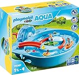 PLAYMOBIL 1.2.3 70267 Fröhliche Wasserbahn mit Kurbel für den Wasserstrudel, Brücke und verstecktem Wasserkanal, ab 1,5 Jahren