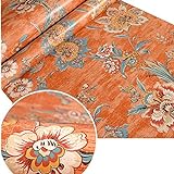 Mullsan Selbstklebende wasserfeste Tapete für Küche, Arbeitsplatte, Schrank, Möbel, Vintage-Stil, 40 x 205 cm, Rot