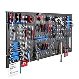 Arebos Werkzeugwand 6-teilige Lochwand Werkstatt | 34-teiliges Hakenset & Halterungen | 235,2 x 59,5 x 2 cm | Werkzeuglochwand aus Metall für Werkstatteinrichtung inkl. Montagematerial | Blau