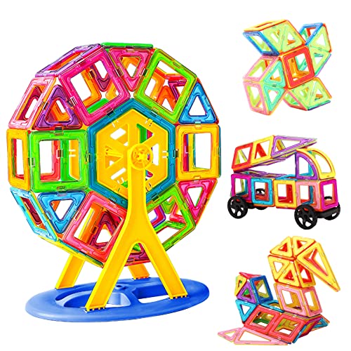 Withosent Magnetische Bausteine 159 Teile, Magnete Kinder Spielzeug 3D Magnetbausteine Magnetspiel, DIY Magnetspielzeug Lernspielzeug für ab 3 4 5 6 7 8 Jahre Junge und Mädchen