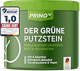 PRINOX® Der Grüne Putzstein 950g inkl. Handschwamm Nachhaltiger Universal Allzweckreiniger Jahresvorrat je Dose Öko Reiniger für Küche, Bad, Fenster, Sneaker, Ceranfeld, WC Made in DE