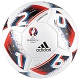 adidas Euro16 Competition Fußball, White/Bright Blue/Solar Red/Silver Metallic, 5