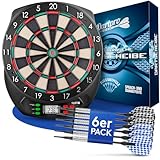DartPro [DAS ORIGINAL] - Elektronische Dartscheibe Profi - Dartboard mit 6 Darts [kabellos nutzbar] - Innovativer Dartautomat mit 65 Varianten - Double IN & Double Out - Dart für 1 bis 8 Spieler