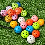 THIODOON Golf-Übungsball, Luftstrom, hohl, Übung, Golfbälle, 40 mm, Kunststoff, Golfbälle für Schaukelübungen, Fahren, Zuhause, Outdoor, Golfspiele für Erwachsene und Kinder, 12 Stück