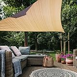 HAIKUS Sonnensegel 3x3x3m Dreieckig, Premium HDPE UV Schutz Sonnenschutz Atmungsaktiv Wetterbeständig für Garten Balkon und Terrasse, inkl Befestigungsseile, Dreieck 3x3x3 Sand
