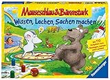 Ravensburger 21298 - Wissen, Lachen, Sachen machen - Mauseschlau & Bärenstark für Kinder, Kinderspiel für 2-4 Spieler, Quiz ab 5 Jahren