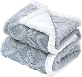 Babydecke, 3D-weiche und flauschige Sherpa-Babydecke, Empfangsdecke für Kleinkinder, Babys, Jungen und Mädchen, wendbare, flauschige Decke für Kinderbett, Autositz, Kinderwagen (Grau, 76 x 101 cm)