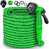 TRESKO® Gummi, flexiSchlauch - Flexibler Gartenschlauch Wasserschlauch dehnbar Flexi Wonder (30 Meter)
