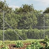 IKAYAA Maschendrahtzaun, Gartenzaun, Maschendrahtzaun Set, Maschendrahtzaun Komplettset, Steckzaun Metall, Teichzaun Verzinkter Stahl Silbern 1,6x10 m