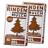 2 Sack Rindenmulch á 40L = 80 Liter Mulch 0-40mm (Qualität aus Bayern !)