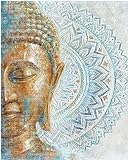Hjjdiyes Diy malen nach zahlen erwachsene buddha Malen Nach Zahlen Buddha Bild Malen-Nach-Zahlen Erwachsene Groß Diy ölgemäLde Kit für Anfänger,Knitterfreie Leinwand(Rahmenlos)