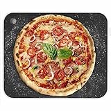 Chef Pomodoro - Backstahl - 41 x 34 x 0,6 cm - Profi Kunsthandwerkstahl - Pizzastahl für Backofen und Grill - Pizzastein aus hochwertigem Stahl - Rechteckiges Design für große Pizzen & Brot