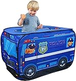 Obelevi Krabbeltunnel Spielzelt Kinder Indoor Faltbares Spielzelt für Kinder im Eiswagen-Design Großartiges Geschenk für den Innen- und Außenbereich Mädchen Jungen (Polizeiauto)