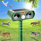 Solar Katzenschreck, Ultraschall Tiervertreiber Katzenabwehr, Wasserdicht Marderschreck mit PIR-Bewegungssensor Katzenschreck für Garten, Wirksam Gegen Katzen, Hunde, Marder, und Vögel Schädlineg