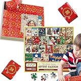 Adventskalender Kinder Adventskalender, Weihnachten Adventskalender Puzzle, Adventskalender Puzzle 1000 Stücke für Kinder und Erwachsene