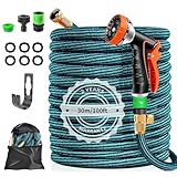 Flexibler Gartenschlauch 30m/100ft- Ausdehnbarer Wasserschlauch Flexschlauch mit 10 Sprühmustern, 3/4 & 1/2 Adapter, A flexibel Schlauch für Garten, Auto, zum Waschen und Gießen