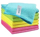 HOMEXCEL Mikrofasertücher 8 Stück, Mikrofaser Reinigungstücher Lappen Putztücher Fenster Tuch Mikrofasertücher Geschirrtücher für Auto,Küche,Haus 30,5 x 30,5 cm