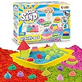 CRAZE MAGIC SAND Activity Box | Kinetischer Sand Koffer mit 700g Knetsand & Zubehör - Bastelset Kinder bunter Zaubersand BPA-und glutenfrei