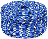 Polypropylen Seil 10mm 20m blau Polypropylenseil Outdoor Tauwerk PP Flechtleine Textilseil Leine Nylonschnur Schnur Festmacher Rope Kunststoffseil Polyseil geflochten Rope 10mm 20m