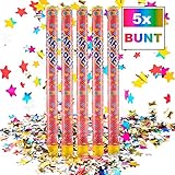 GOODS+GADGETS Konfetti-Kanone Konfetti-Shooter Party Popper Konfettikanone - XXL 100 cm Bunt - 5 Set
