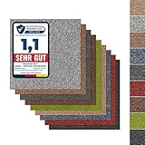 casa pura Design Teppichfliesen Moskau 50x50 cm selbstliegend - 1 m² Set - strapazierfähiger Teppich Bodenbelag mit hochwertigem Schlingenflor - antistatisch mit Bitumen Rücken (Grau, 4 Stück)