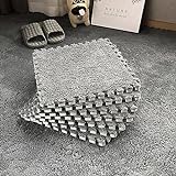 MENAYODA 10 Stück Ineinandergreifende Schaumstoff-Teppichfliesen, 30 x 30 cm PlüSch-Puzzle-Schaumstoff-FußMatten Mit Rand, Rutschfester Teppich für den Raumboden
