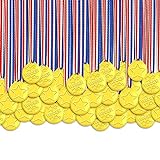Anjing Medaillen für Kinder, 100 Stück Gewinner Goldmedaillen für Schule, Sportstag oder Mini-Olympiade Kindergeburtstag Party Kindergeburtstag Spiele mitbringsel Partygeschenk für Kinder