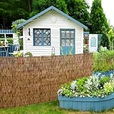 Schilfrohrmatten Bambus Sichtschutz Gartenzaun Bambuszaun Höhe 0.3m–1.8m Schilfzaun Natürlicher Bambuszaunrollen Garten Schilfmatte Gartensichtschutz