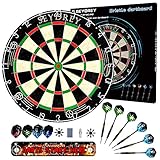 Seydrey Dartscheibe Kork Dartscheibe mit Pfeilen Offizielles Steeldartscheibe Dartscheibe Steeldart Dartscheibe Set 6 Dartpfeile Metallspitze,12 Flights,Rotierender Nummernrin