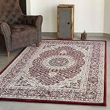 VIMODA Klassisch Orient Teppich dicht gewebt in Dunkel Rot, Maße:160 x 230 cm