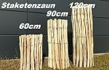 Staketenzaun Höhe 60 90 120 cm Gartenzaun Zaunlatte Holzzaun Zaun Haselnuss (Höhe 120cm X Länge 500cm, Lattenabstand 7-8 cm)
