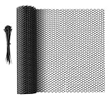 5 m × 40 cm Rollgitterzaun aus Kunststoff, Vielseitiger schwarzer Tiergitterzaun mit Netz, Zuschneidbar, langlebig als Baumschutz, Katzen-, Hunde- & Kaninchenbarriere sowie Pflanzenschutz