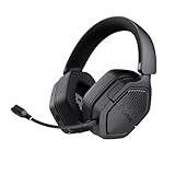 Trust GXT 1493 Ravox Gaming Headset Wireless Bluetooth + 2.4 GHz für PS5 PS4 Switch PC Mobile, 50mm Treiber, 70H Akkulaufzeit, Over-Ear Kopfhörer Kabellos Bluetooth mit Mikrofon, Schwarz