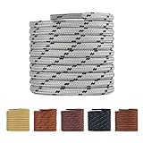 TIESTRA Premium Schnürsenkel Runde für Arbeitsschuhe, Sportschuhe, Wanderschuhe, Stiefel, reißfeste Ersatz Schuhbänder Grau Schwarz 100 cm-39 Zoll (1 Paar)